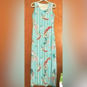 NWOT-LuLaRoe Long Sleeveless Floral Tank/Column Dress w/ Scoop Neck-Size Medium